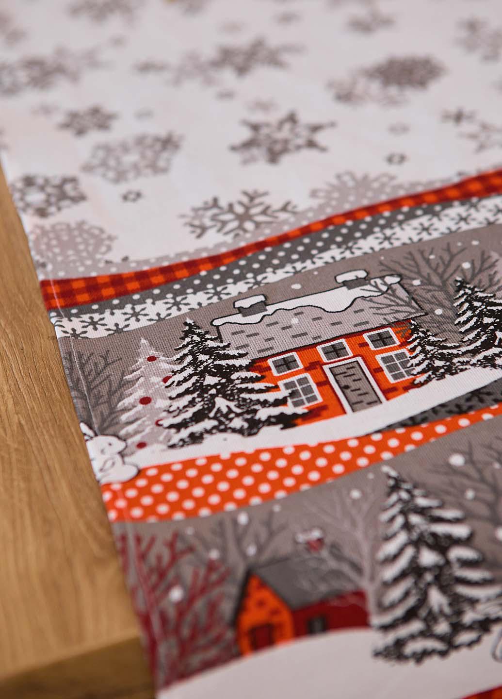 Скатертина новорічна раннер Сніговик 140x47 см - фото 2