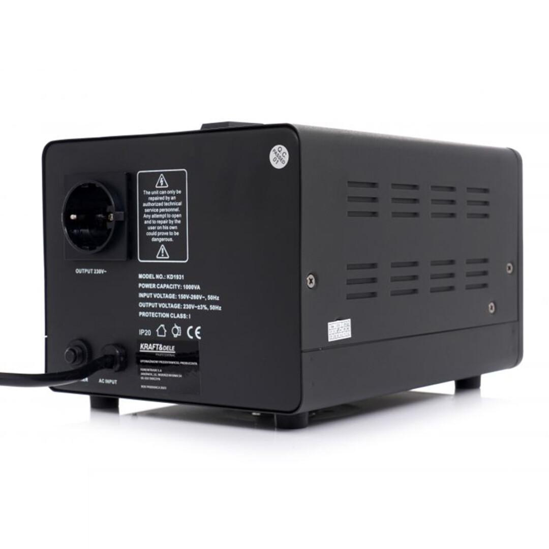 Стабілізатор напруги Kraft&Dele 1000 VA/600 W/150Vac-260Vac - фото 3 Стабілізатор напруги Kraft&Dele 1000 VA/600 W/150Vac-260Vac - фото 3