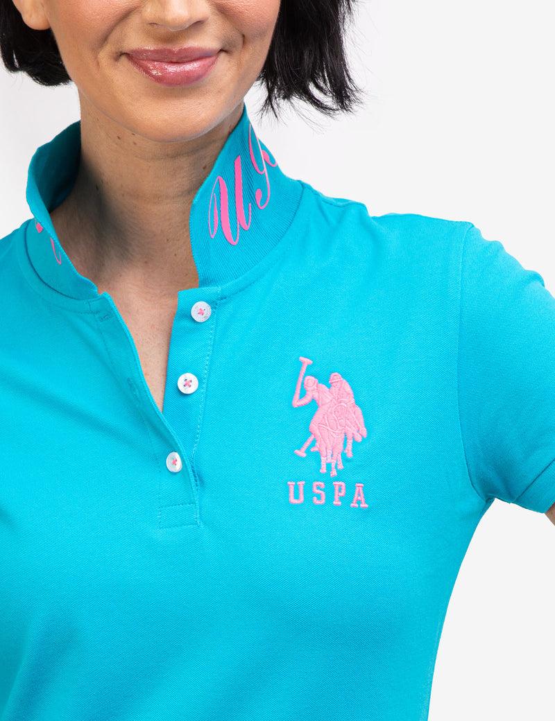 Футболка жіноча поло U.S. Polo Assn. PRINTED POLO SHIRT XS Блакитний (2153268360) - фото 5