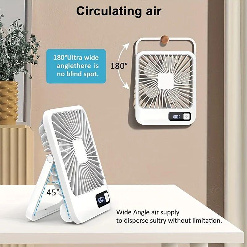 Вентилятор настольный беспроводной с дисплеем 5 скоростей Белый (16-58) - фото 4 Вентилятор настольный беспроводной с дисплеем 5 скоростей Белый (16-58) - фото 4
