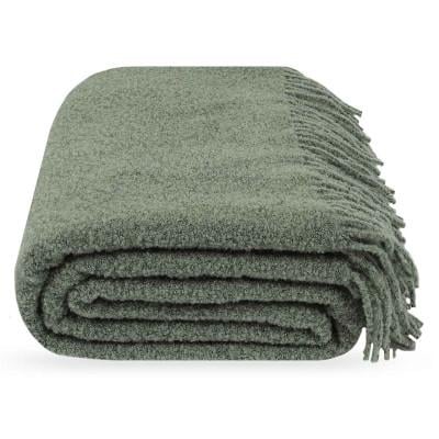 Плед букле 140х200 см Серо-зеленый - фото 1