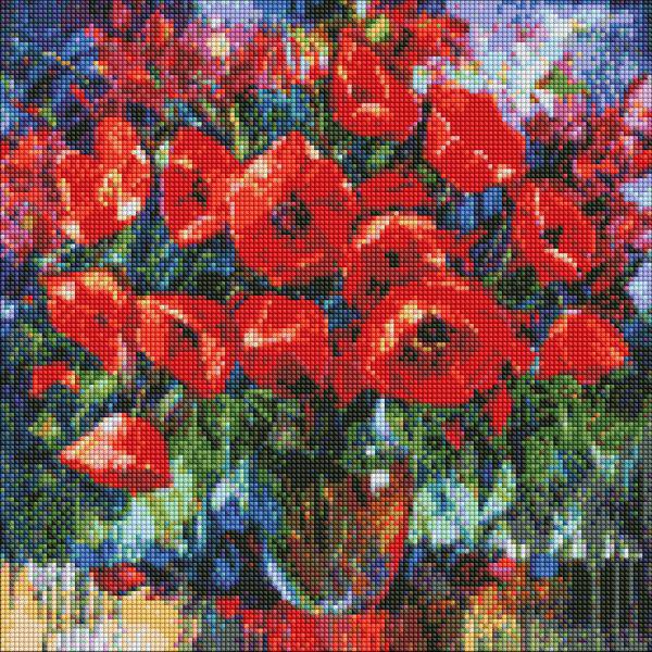 Алмазная мозаика Идейка Маковая нежность 40x40 см (Id-AMO7556)