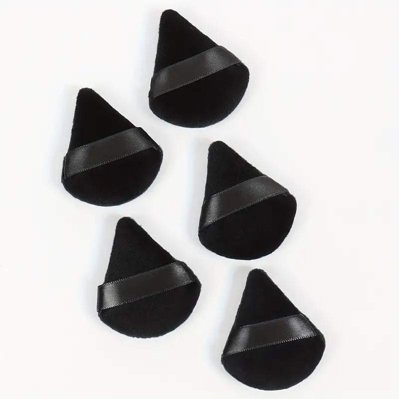 Спонжи для макияжа мини-треугольные бархатные 5 шт. Черный (2476286719)