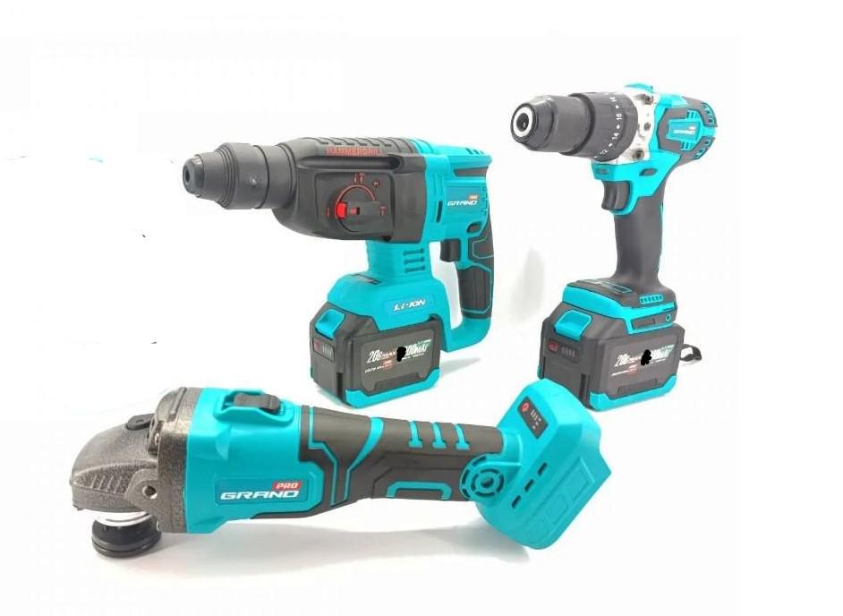 Набір акумуляторних інструментів Grand № 3 МШУ-20BL/PRO+ДА-20/13UBL+ПА-20/26BL (26995736) - фото 3 Набір акумуляторних інструментів Grand № 3 МШУ-20BL/PRO+ДА-20/13UBL+ПА-20/26BL (26995736) - фото 3