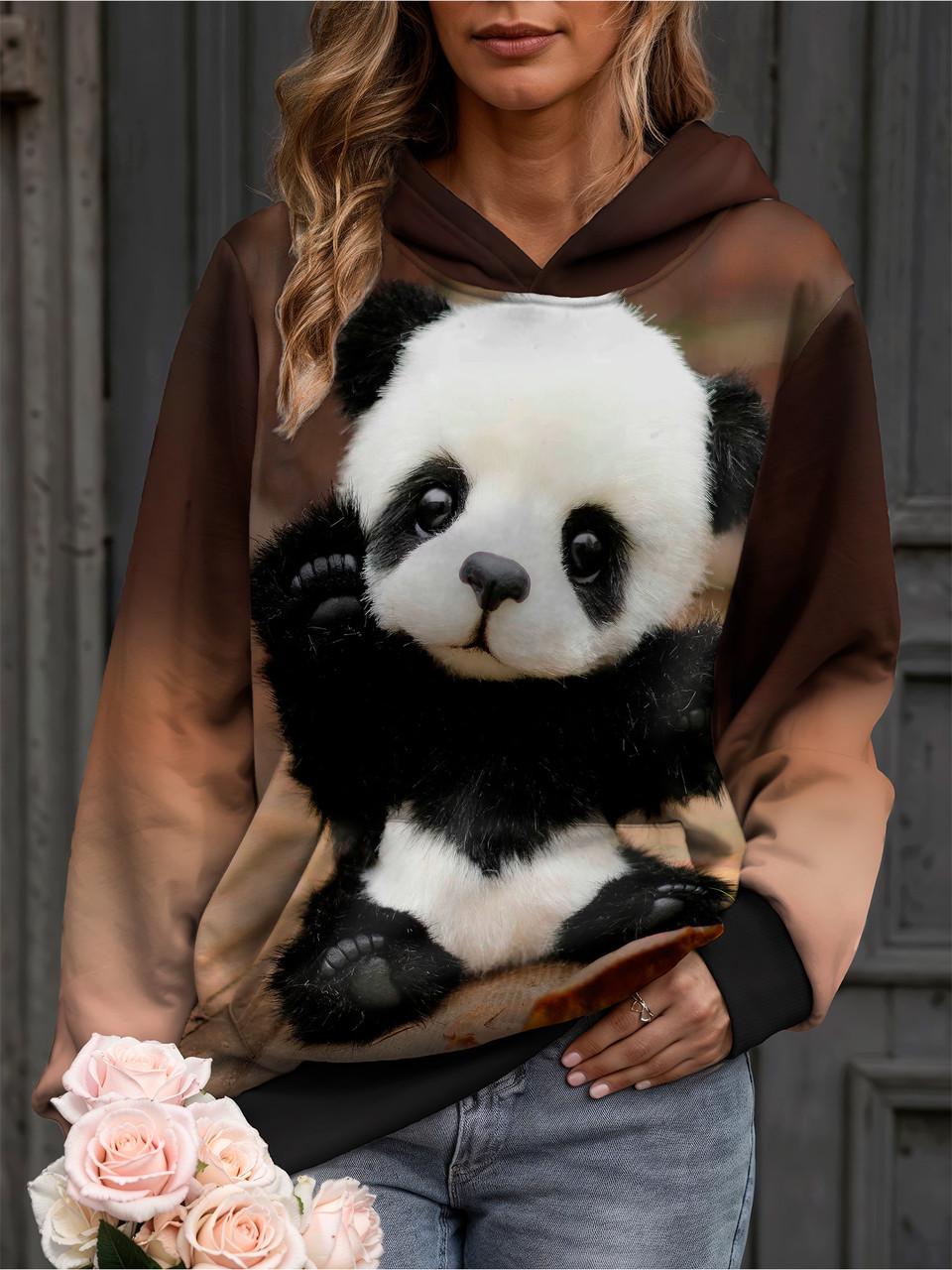 Худі жіноча Панда 3XL Коричневий (11363)