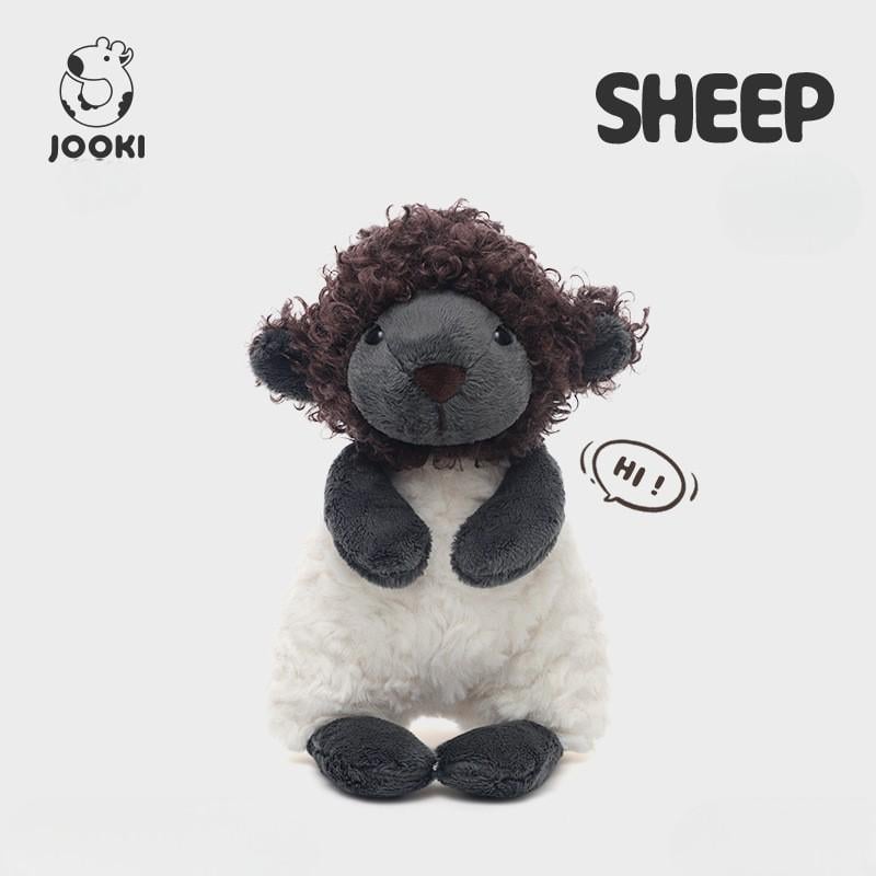 М'яка плюшева іграшка Jooki Sheep Баранчик кучерявий 32 см Чорно-білий - фото 2