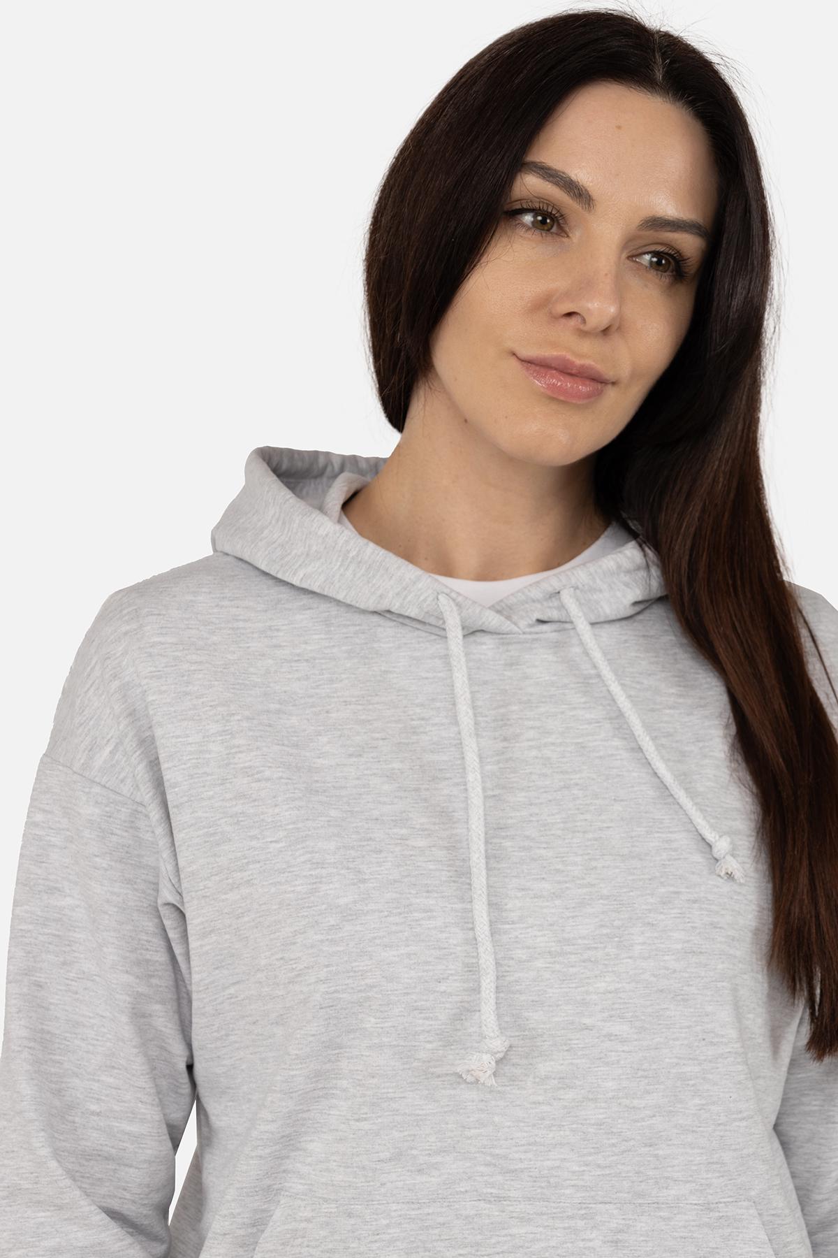 Худи женский ЦБ-00266282 р. 42 Светло-серый (SKT001035593) - фото 3