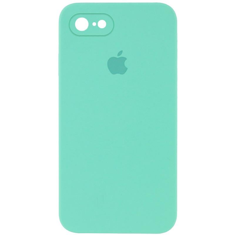 Противоударный чехол Silicone Case Square Full Camera Protective AA для Apple iPhone 7/8/SE 2020 4.7" Бирюзовый/Turquoise