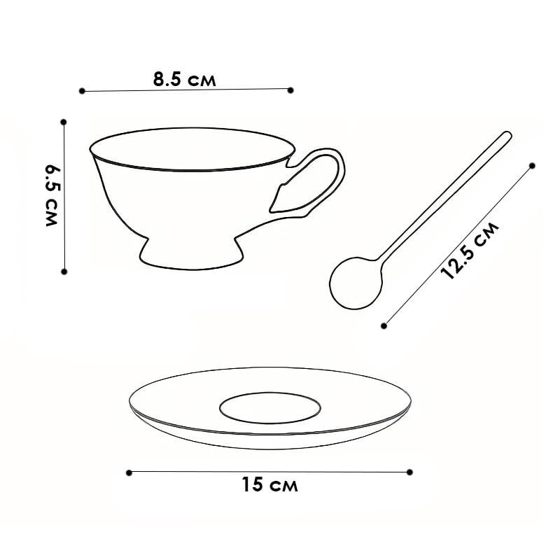 Сервиз чайный подарочный Lesko Мраморная роскошь чашки 4 шт./блюдца 4 шт./ложки 4 шт. с подставкой Black (28525205) - фото 7 Сервиз чайный подарочный Lesko Мраморная роскошь чашки 4 шт./блюдца 4 шт./ложки 4 шт. с подставкой Black (28525205) - фото 7