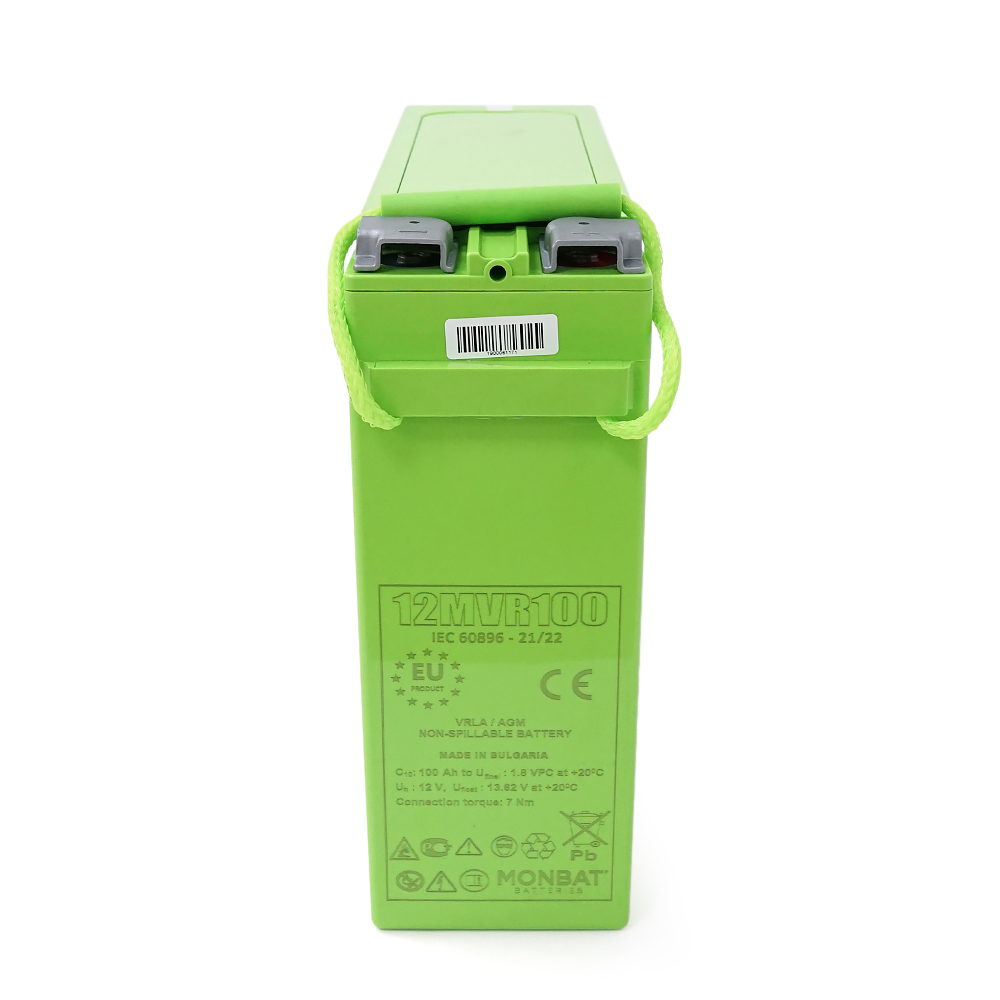 Аккумуляторная батарея MONBAT FRONT TERMINAL 12MVR100 AGM 12V 100Ah 398x110x286 мм 32,9 кг (YUT_V7867) - фото 2