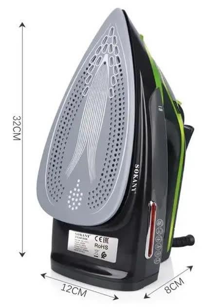Утюг Sokany SK-11015 с керамическим покрытием 2400 Вт Черный с зеленым (29586436) - фото 2 Утюг Sokany SK-11015 с керамическим покрытием 2400 Вт Черный с зеленым (29586436) - фото 2