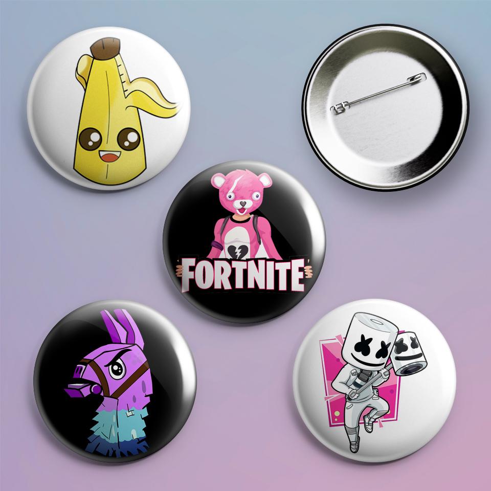 Значки на рюкзак с принтом игры Fortnite 4 шт.