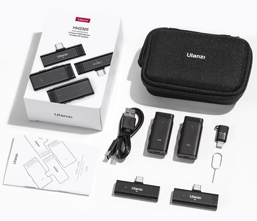 Микрофон беспроводной на два телефона одновременно Lightning Ulanzi HM2301 Type-C (2582700073) - фото 5 Микрофон беспроводной на два телефона одновременно Lightning Ulanzi HM2301 Type-C (2582700073) - фото 5