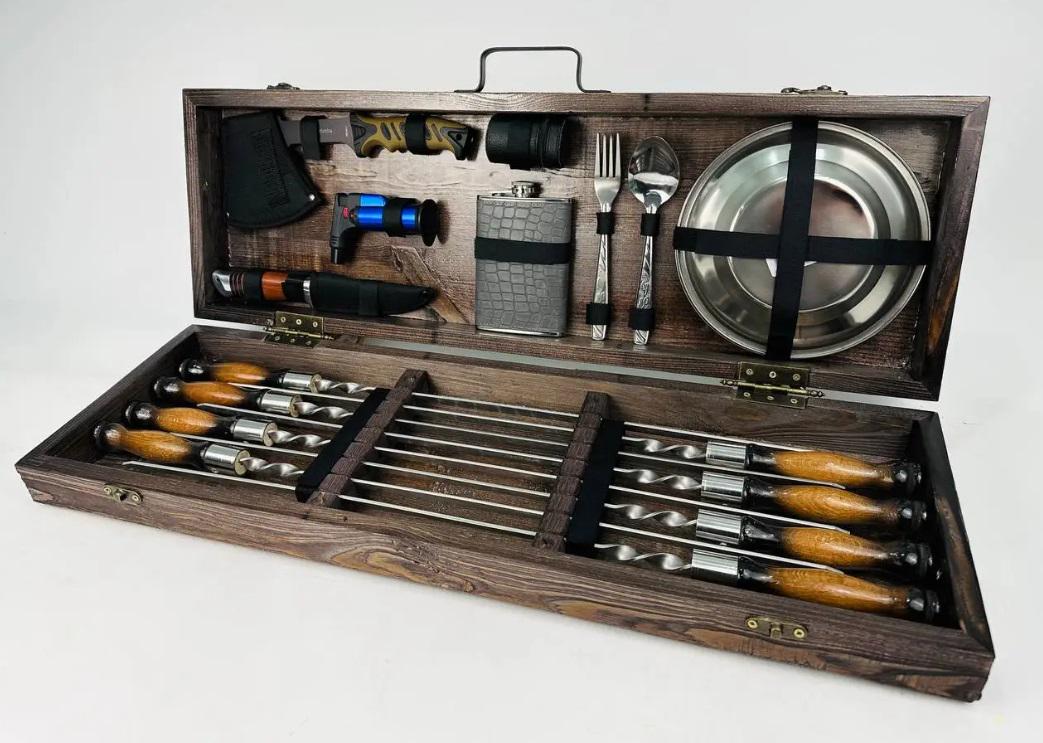 Набор шампуров в кейсе Пикник (21-10-KS-7603) - фото 4 Набор шампуров в кейсе Пикник (21-10-KS-7603) - фото 4