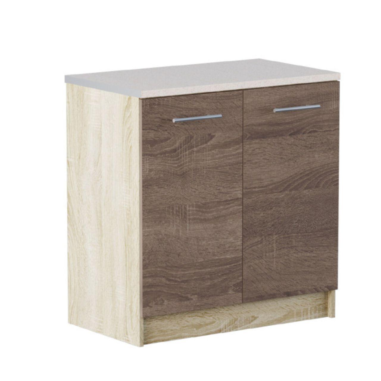 Кухня секция без столешницы Эверест Эко 80 Низ 800х456х820 мм Сонома/Трюфель (eko-353)