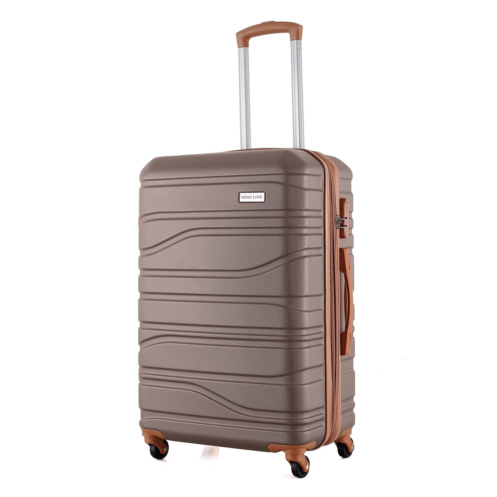Валіза SEMI LINE 24" на 4 колесах ABS-пластик кодовий замок розширювальний клапан +20% об'єм 66/79 л Сіро-коричневий