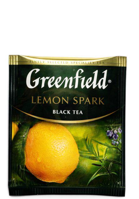 Чай черный байховый Greenfield Lemon Spark HoReCo с цедрой и ароматом лимона 100 пакетиков 2 г (52925)