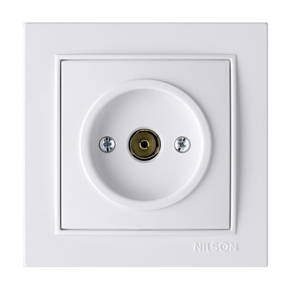 Розетка прохідна телевізійна Nilson Thor Білий