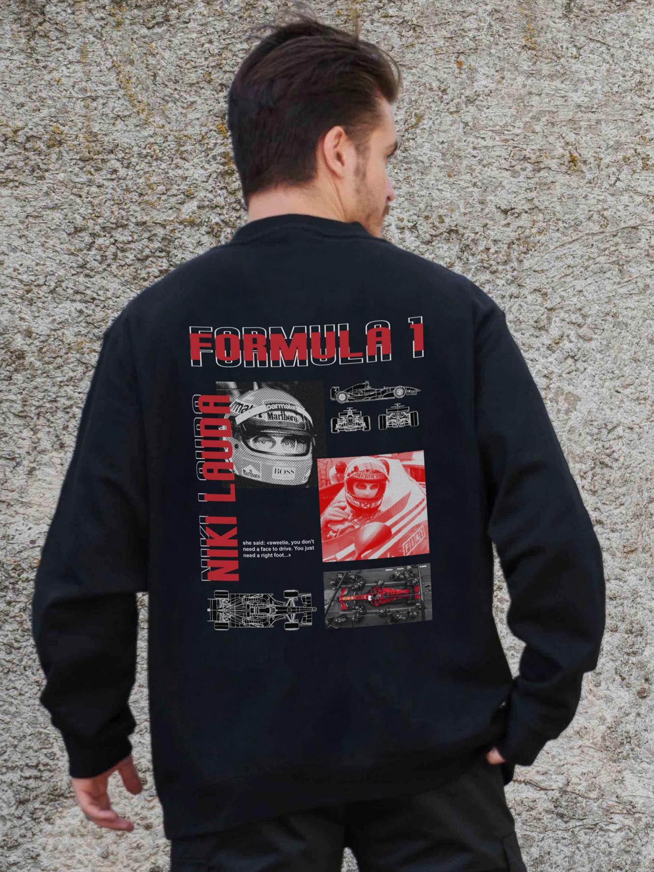 Світшот оверсайз з принтом Without Lauda S/M Black (S/M8055624)