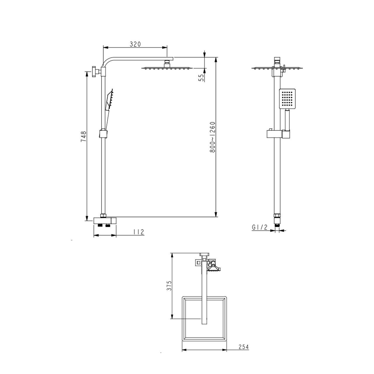 Душова стійка універсальна Lidz Kubis 1120 на два споживача Nickel (LDKUB1120NKS46111) - фото 2 Душова стійка універсальна Lidz Kubis 1120 на два споживача Nickel (LDKUB1120NKS46111) - фото 2