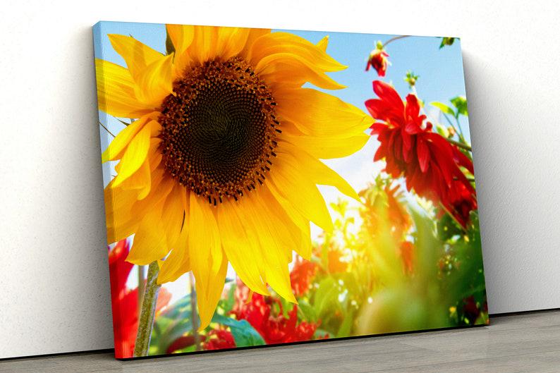 Картина на холсте KIL Art Георгины и подсолнух 51x34 см (369)