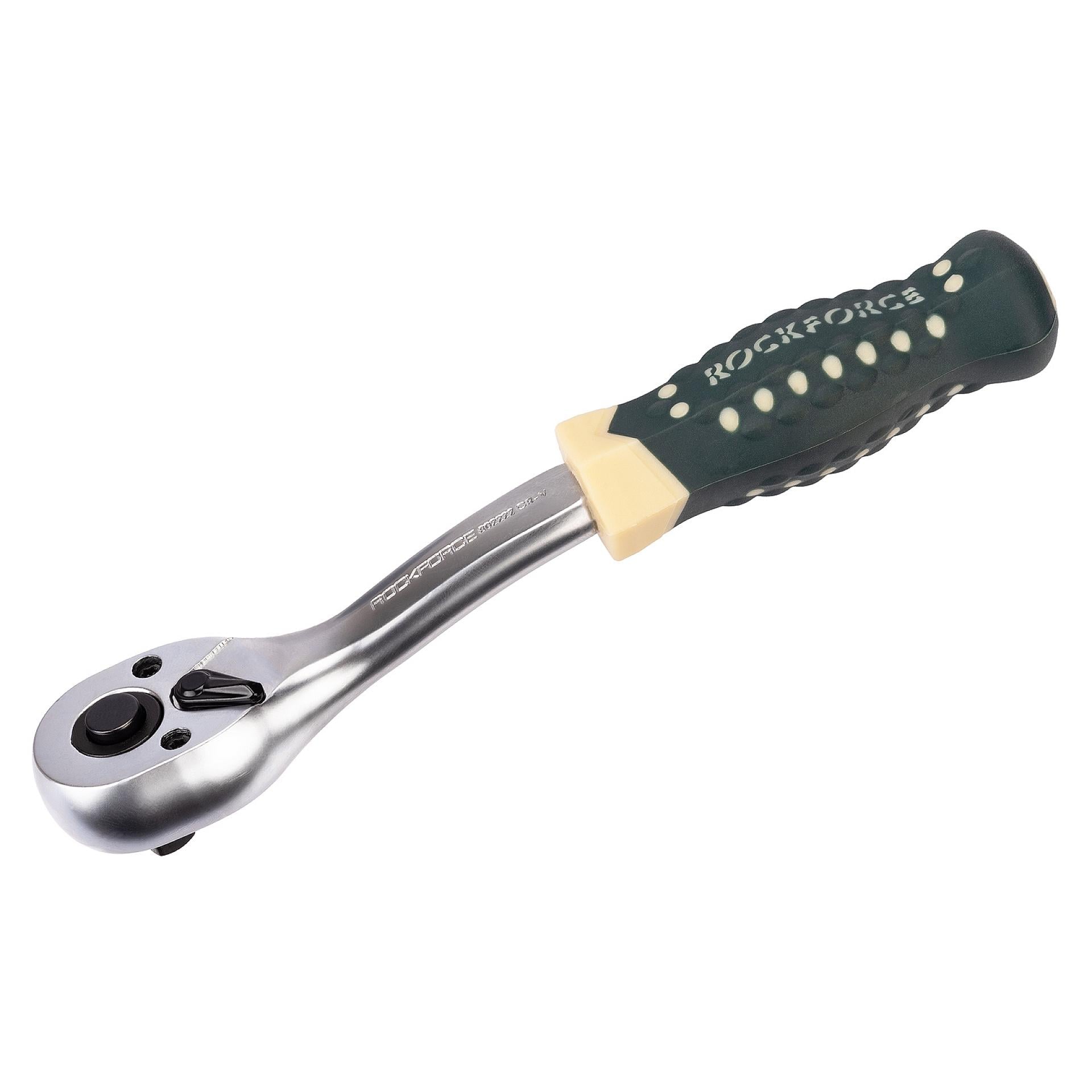 Трещотка реверсивная усиленная изогнутая ROCKFORCE 1/4" 72 зубца (RF-802222)