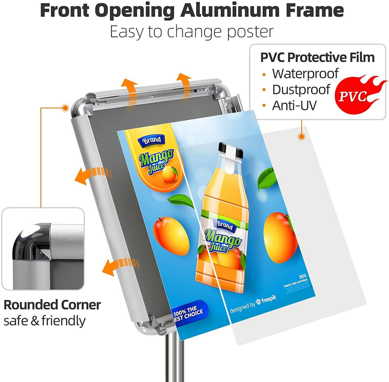 Стенд информационный Flexible A3 с безопасным уголком - фото 3