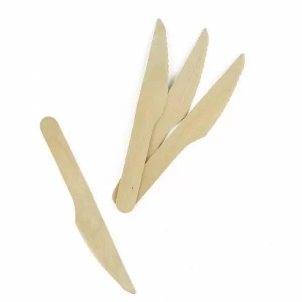 Нож одноразовый деревяный 16 см уп. 100 шт.