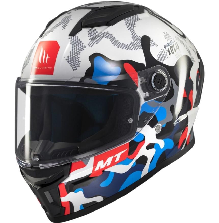 Мотошлем MT HELMETS STINGER 2 Yozu A7 M White/Blue/Red (39587)