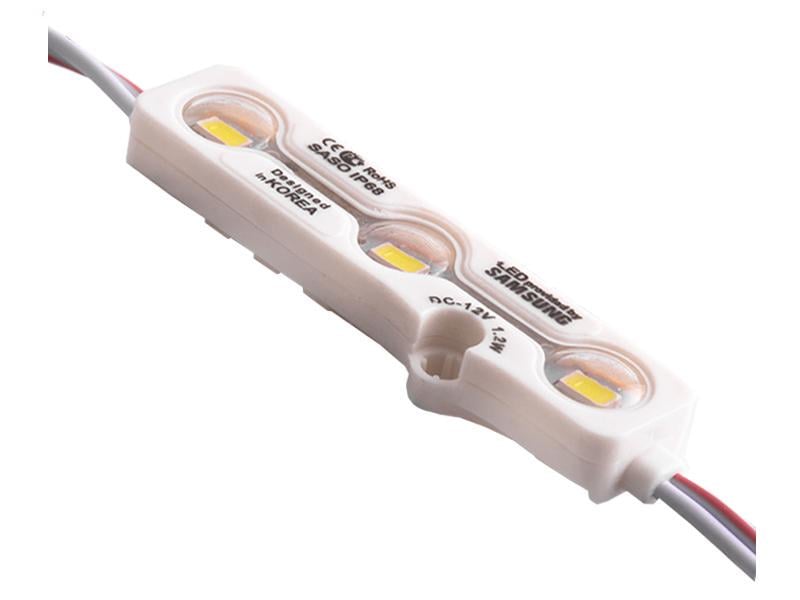 Модуль светодиодный LEDUA 5730-3smd 12V IP68 Samsung с линзой Белый (2156)