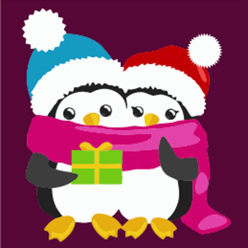 Картина по номерам Strateg Премиум Пингвины 30х30 см (ES222)