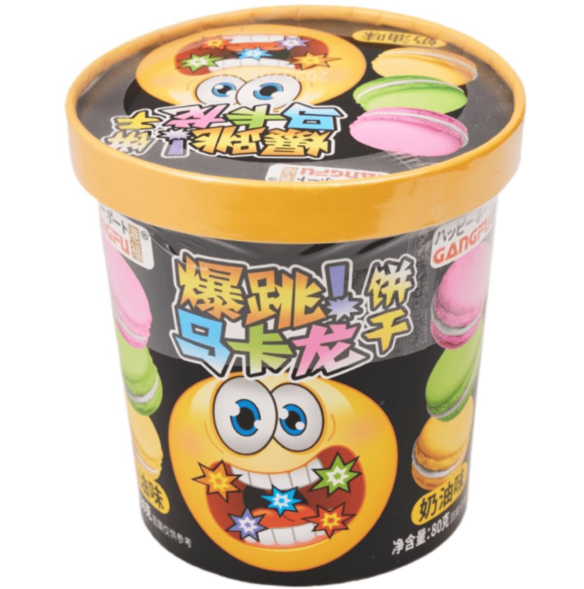 Печенье макарон Gangfu Creamy Popping Candy с кремовым вкусом и взрывной карамелью 80 г (2984490809)