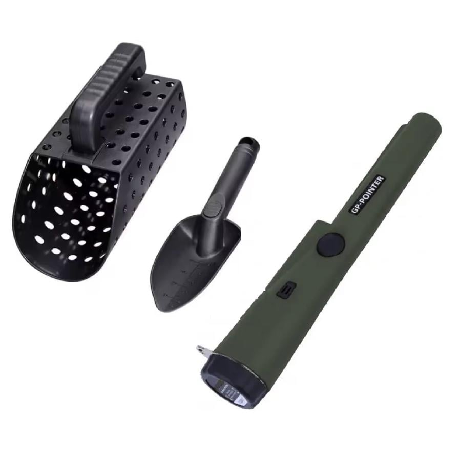 Пинпоинтер металлодетектор грунтовой GP Pointer с ситом и совком для копания Зеленый