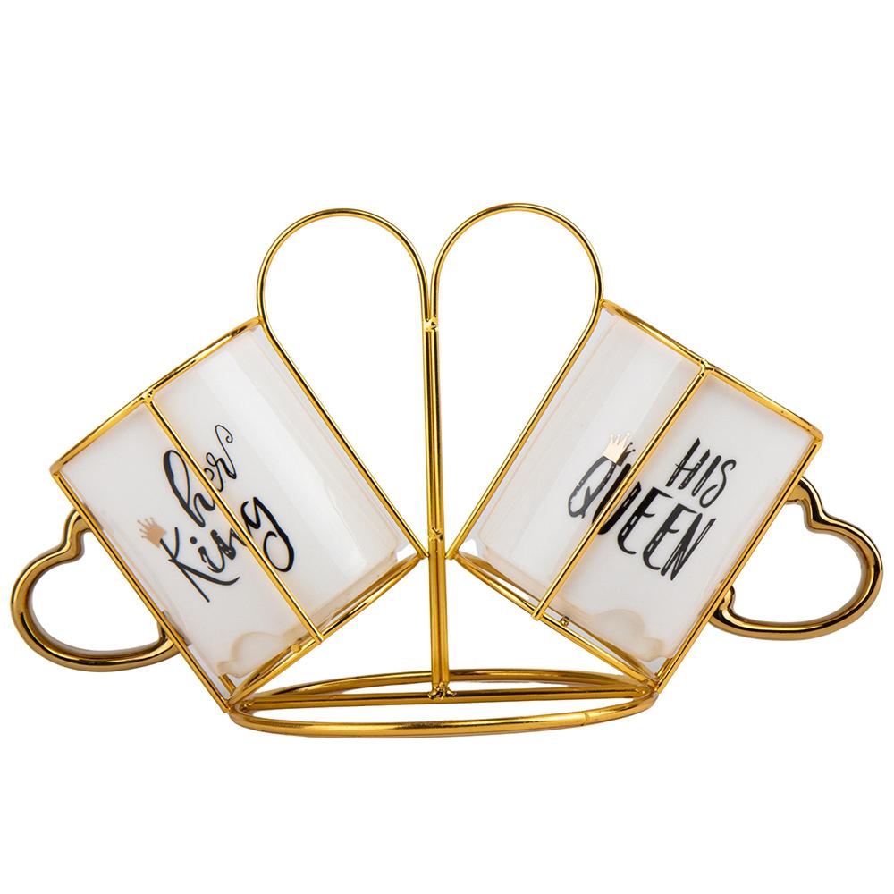 Набор кружок керамическых Elisey Королева и Король 300 мл 2 шт. Белый (9028-013) Набор кружок керамическых Elisey Королева и Король 300 мл 2 шт. Белый (9028-013)