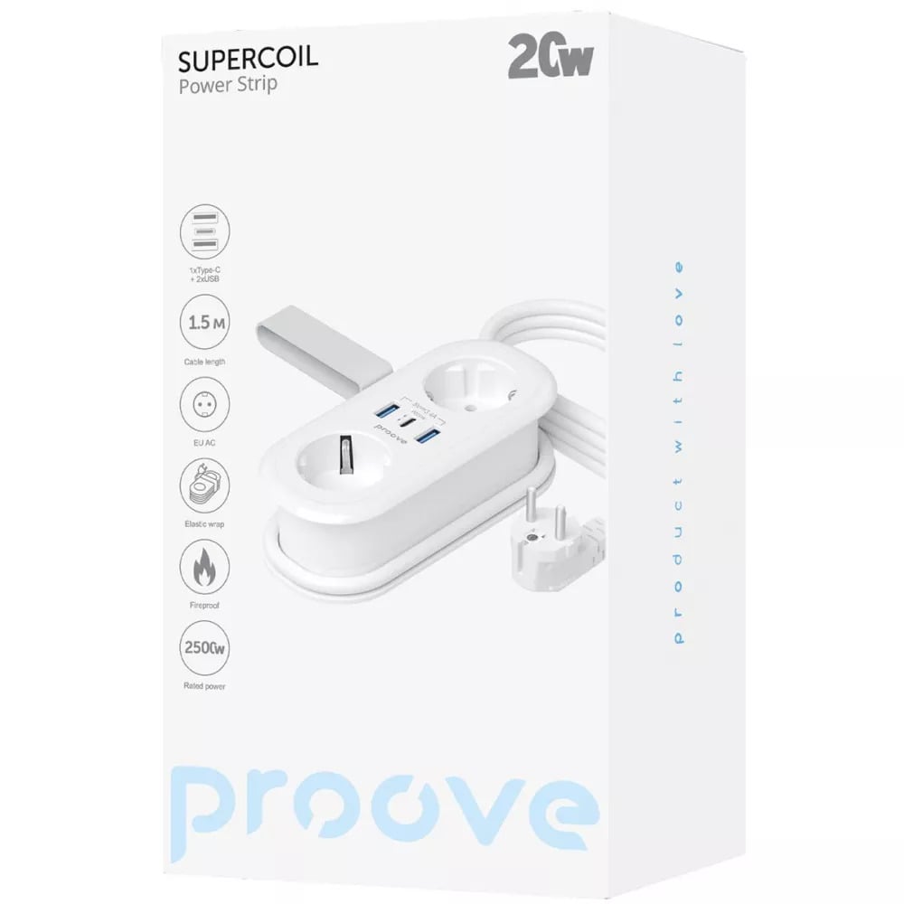 Мережевий фільтр Proove Supercoil 20W Білий (27317017) - фото 4