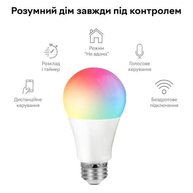 Лампочка умная светодиодная Tuya Smart LED WiFi E27 RGB Color 2700K-6500K 9W 900 Лм 110-230 В 802.11b/g/n PC Белый - фото 2 Лампочка умная светодиодная Tuya Smart LED WiFi E27 RGB Color 2700K-6500K 9W 900 Лм 110-230 В 802.11b/g/n PC Белый - фото 2
