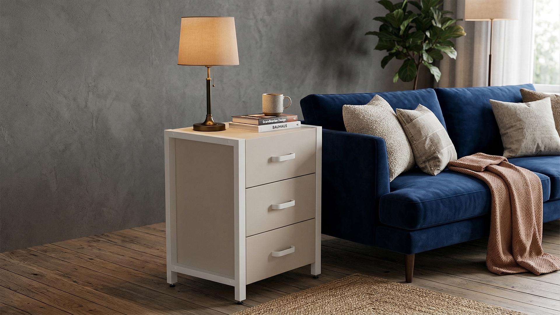 Тумба универсальная Ferrum-decor Вивьен ДСП 16 мм 3 50x41x40 белый/Кашемир (FRD-107751)