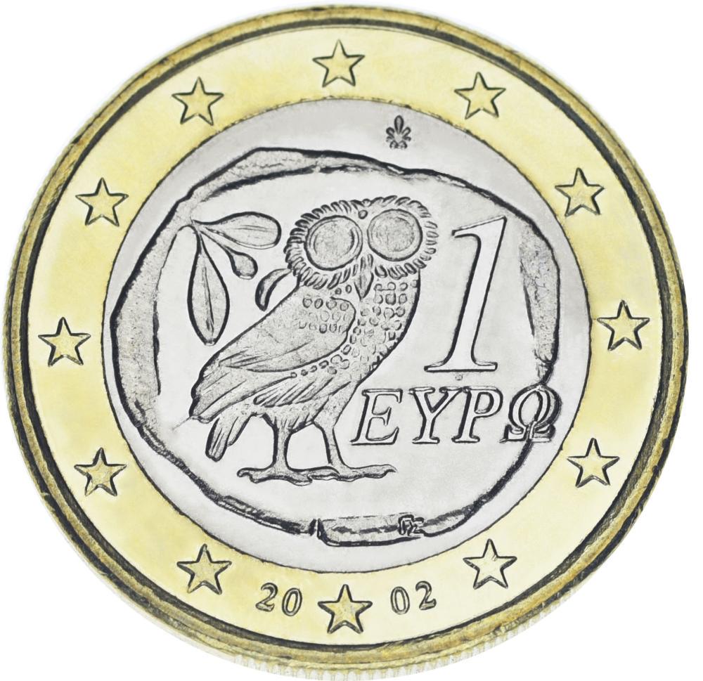Колекційна монета Греція 1 євро 2002 Біметал AU-UNC (М21992)