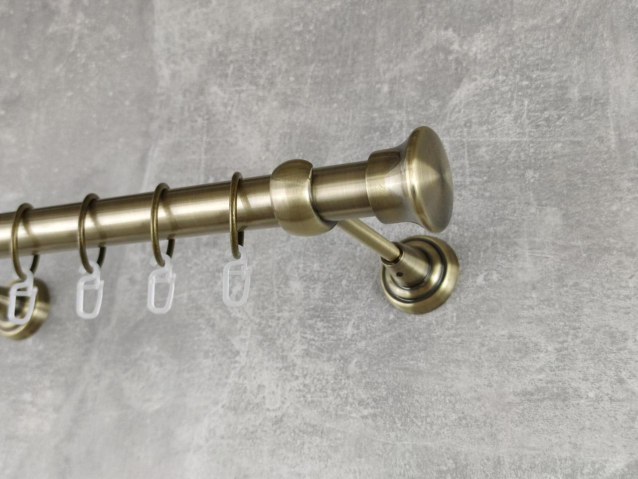 Карниз MStyle металлический для штор однорядный Дуо 25 мм гладкий 400 см Антик (5012314)