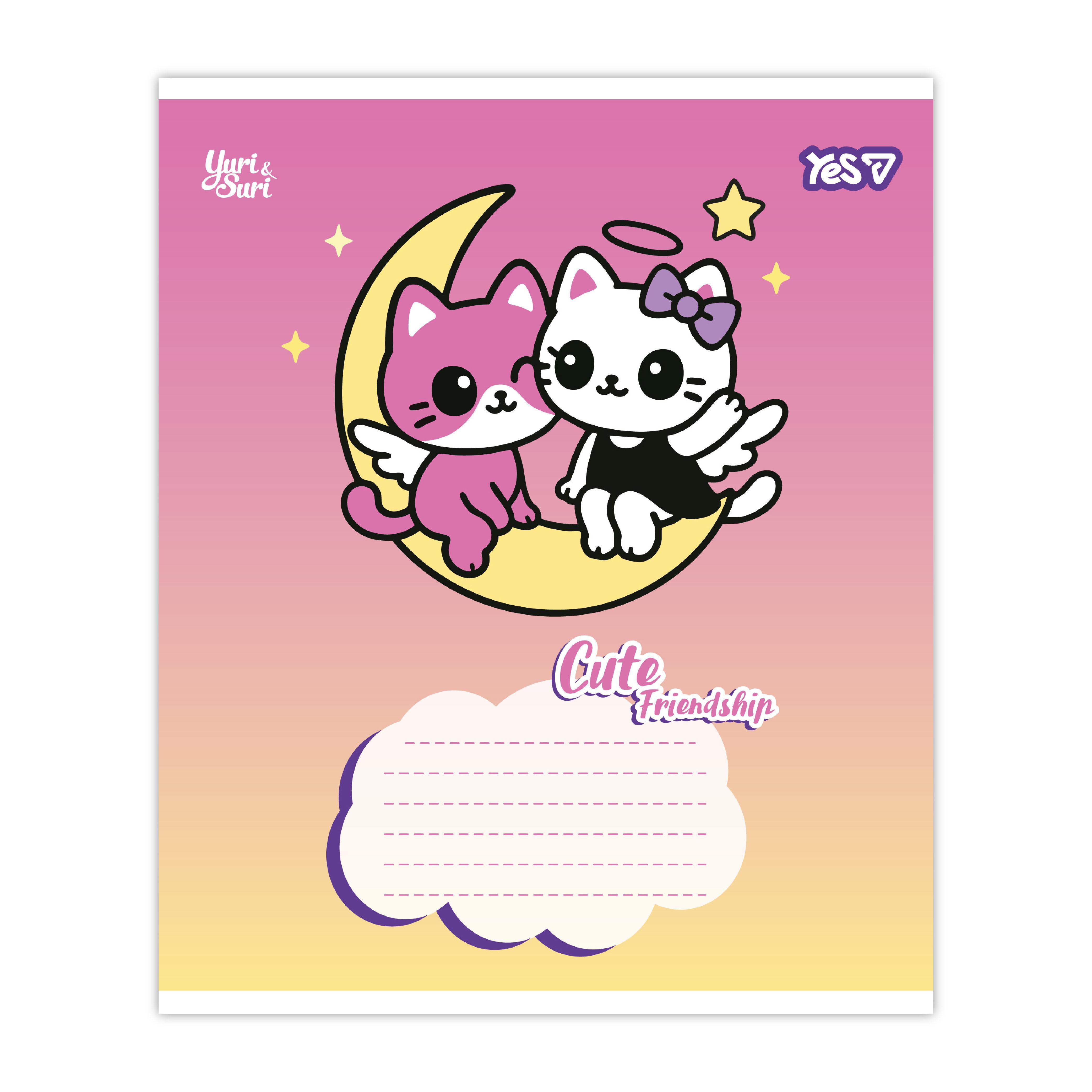 Тетрадь школьная YES Сute Friendship косая линия 12 л. (768650)