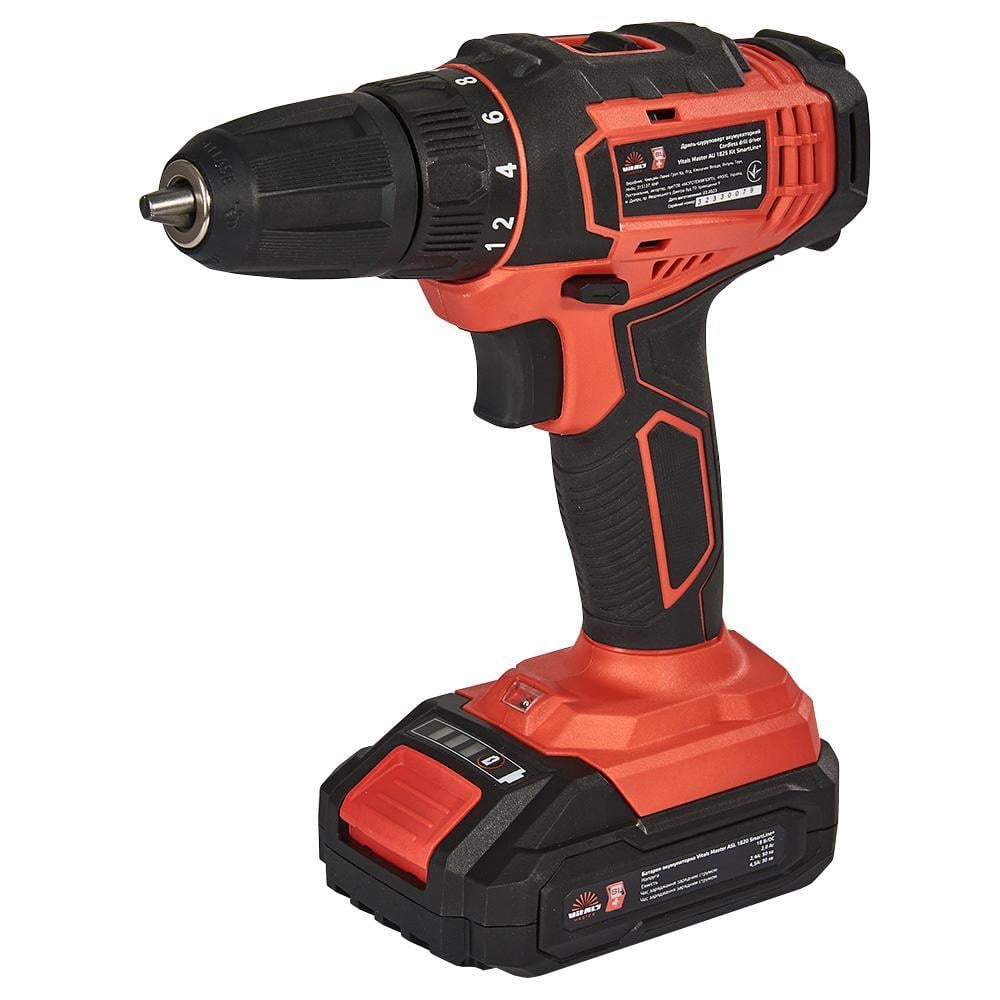 Шуруповерт-дрель аккумуляторная Vitals Master AU 1825 Kit SmartLine+ 18V 25 Нм патрон 10 мм с аккумулятором 2A (184442) Шуруповерт-дрель аккумуляторная Vitals Master AU 1825 Kit SmartLine+ 18V 25 Нм патрон 10 мм с аккумулятором 2A (184442)