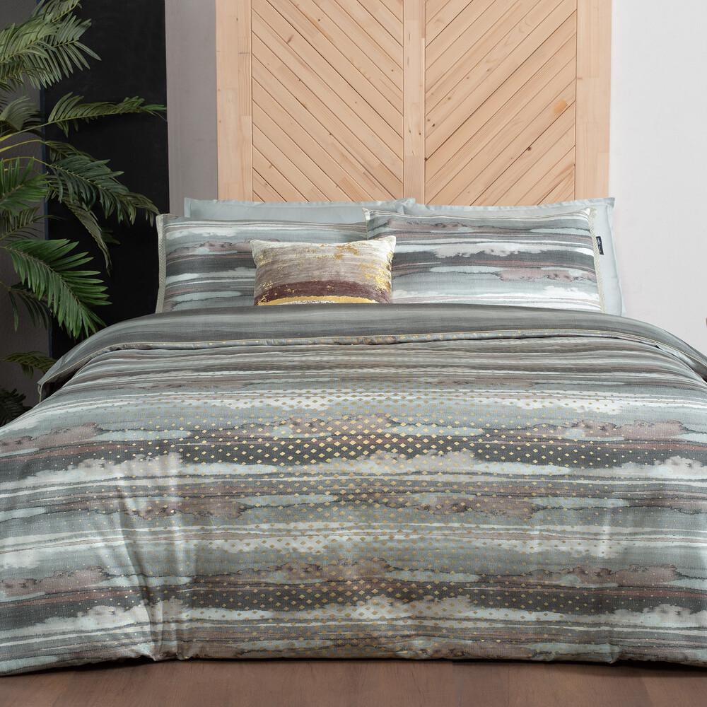 Комплект постельного белья Sarev Juno gri сатин делюкс 300ТС евро (2000022282557)