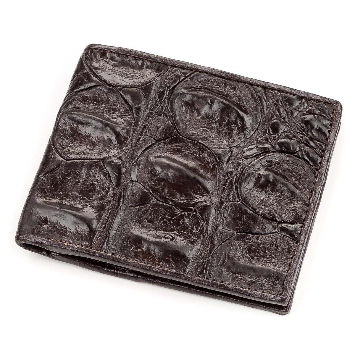 Портмоне Crocodile Leather 18188 з натуральної шкіри крокодила Коричневий