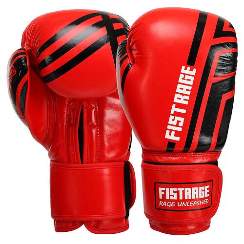 Боксерские перчатки кожаные FISTRAGE VL-7921 12 унций Красно-черный (31493112)