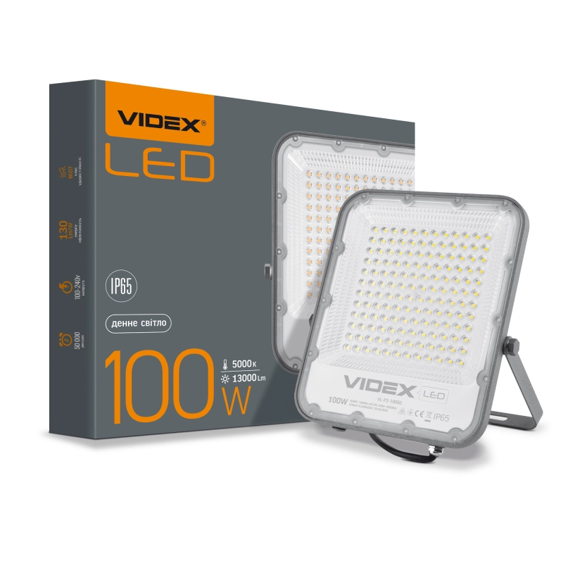 Прожектор LED Videx Premium 100W 5000K 220V Gray (VL-F2-1005G)