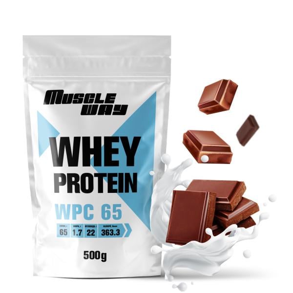 Протеин сывороточный MuscleWay 65% концентрат на 11 порций 500 г Молочный шоколад (21-125-ksb65-mw-rs500.4)