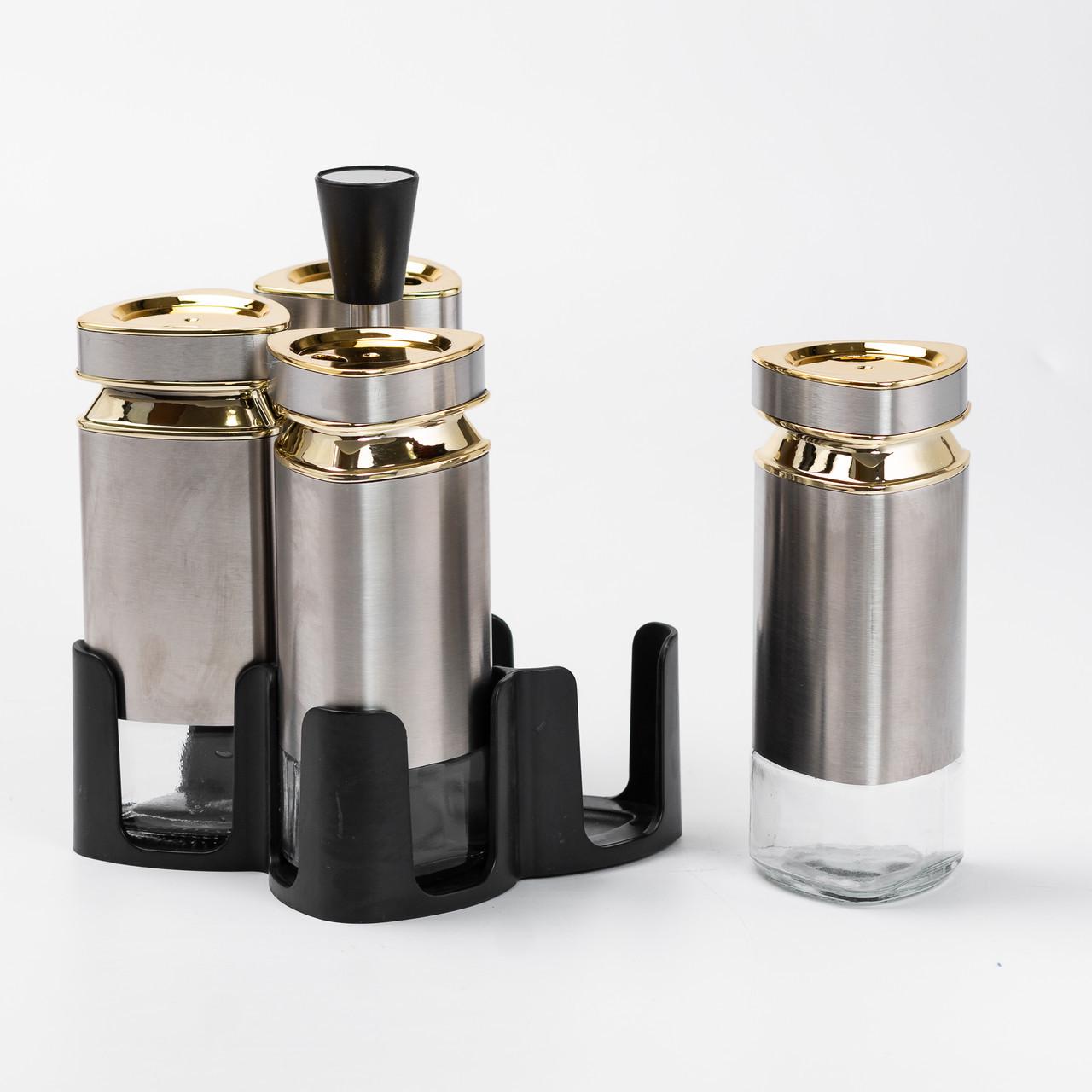 Набір ємностей для спецій на підставці 4шт. по 120 мл - фото 3