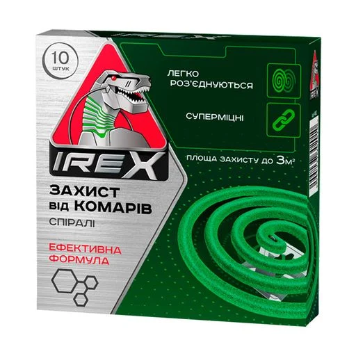 Спіраль від комарів IREX Посилена формула 10 спіралей/1 підставка Зелений (1861647637)