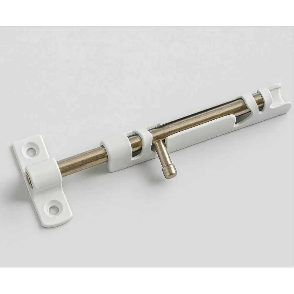 Шпінгалет накладний для дверей і вікон ХЗШП 80 мм Білий (DZ1195)