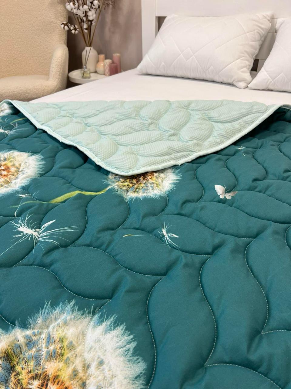 Ковдра літня двостороння з малюнком євро 200x220 см Бірюзова (27480935) - фото 4 Ковдра літня двостороння з малюнком євро 200x220 см Бірюзова (27480935) - фото 4